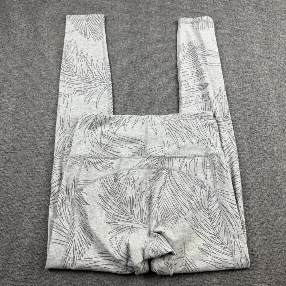 Athleta Women's XS Gray Palm Leaf Print High‎ Rise Leggings 211066-00 SPR 18